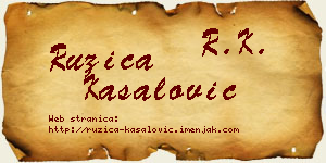 Ružica Kasalović vizit kartica